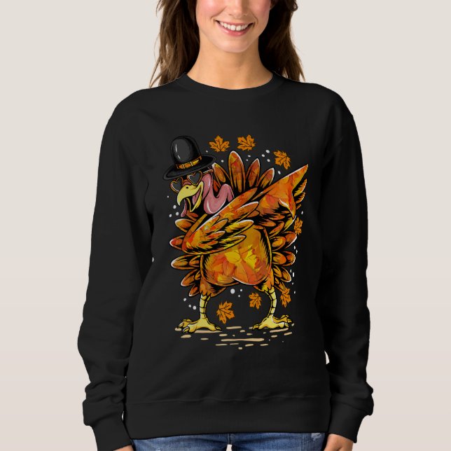 Erntedank Dance Dabbing Turkey Co Sweatshirt (Vorderseite)