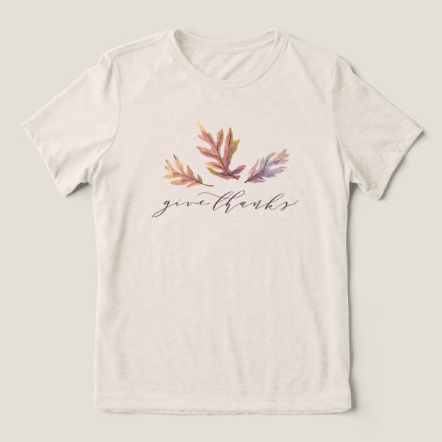 Erntedank Dank Herbstlaub elegant Tri-Blend Shirt (Design Vorderseite)