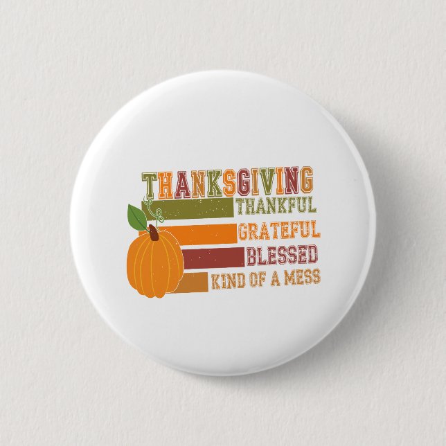 Erntedank dankbar dankbar gesegnet button (Vorderseite)