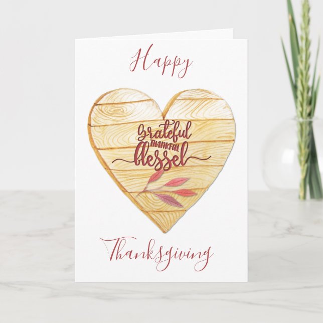 Erntedank dankbar dankbar gesegnet karte (Vorderseite)