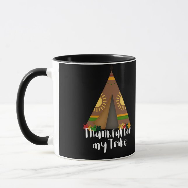 Erntedank dankbar für meinen Stamm Tasse (Links)