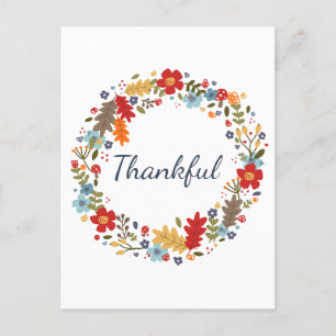 Erntedank Dankbarer Fall Wreath Holiday Gruß Postkarte