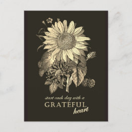 Erntedank Dankbarkeit Vintage Sonnenblumenblume Postkarte