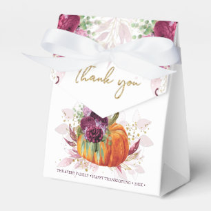 Erntedank Danke Autumn Burgundy Pumpkin Geschenkschachtel