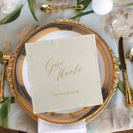 Erntedank danken goldenem Drehbuch Familienname Servietten Mit Folie