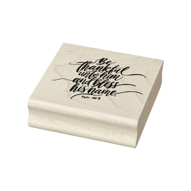 Erntedank Day Bible Verse: Psalm 100:04 Gummistempel (Stempel)