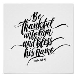 Erntedank Day Bible Verse: Psalm 100:04 Poster