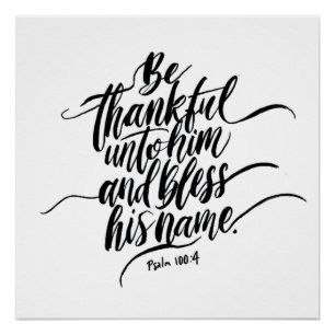 Erntedank Day Bible Verse: Psalm 100:04 Poster