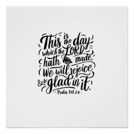 Erntedank Day Bible Verse: Psalm 118:24 Poster