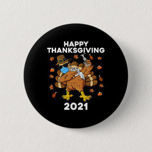 Erntedank Day Dabbing Türkei Pilgrim Fun Boys K Button