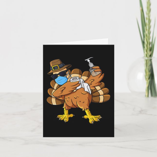Erntedank Day Dabbing Türkei Pilgris Boys Kinder Karte (Vorderseite)