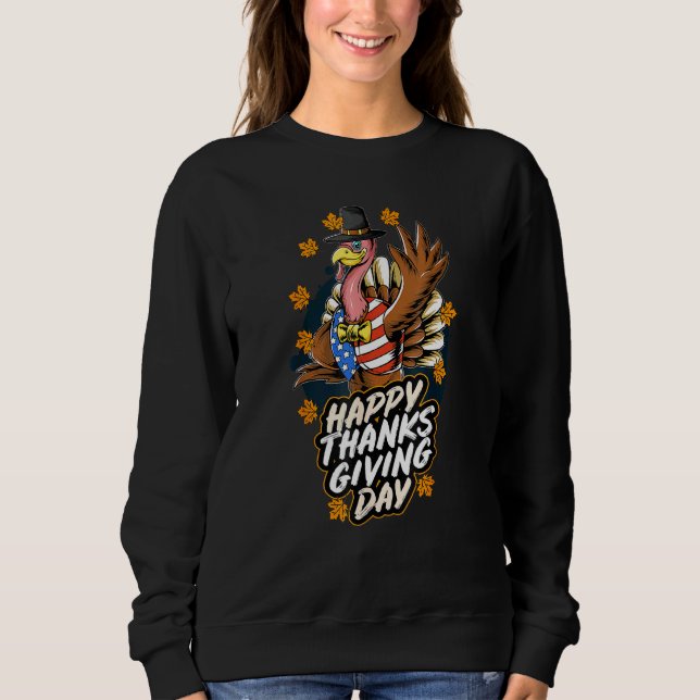 Erntedank Day Native American Turkey Usa Patrio Sweatshirt (Vorderseite)