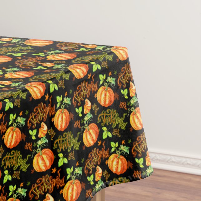 Erntedank Day Pumpkin & Leaf Tischdecke (Beispiel)