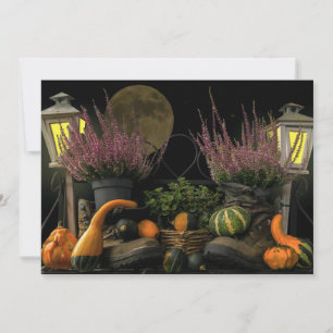 Erntedank Day Scene mit Bench und Fall Harvest Feiertagskarte