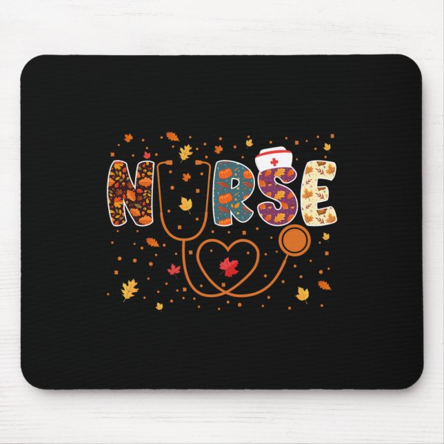 Erntedank Day Stethoscope Fall Nurse Co Mousepad (Vorne)