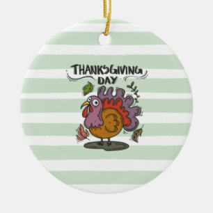 Erntedank Day Turkey Art - Klassischer Herbst Keramik Ornament