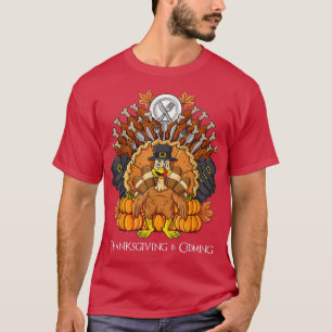 Erntedank Day Turkey Throne Funny Boys Girls Ki T-Shirt