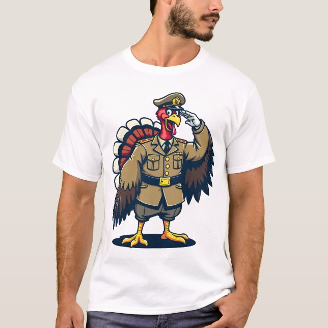 Erntedank Day Veteran Truthahn |Erntedank T-Shirt (Vorderseite)