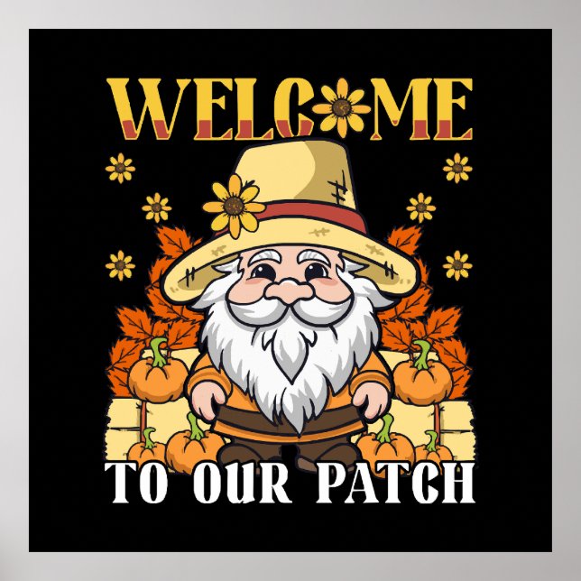 Erntedank Day Willkommen bei unserem Patch Gnome Poster (Vorne)