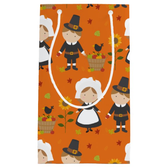 Erntedank Dekoration Herbstfallmuster Kleine Geschenktüte (Vorderseite)