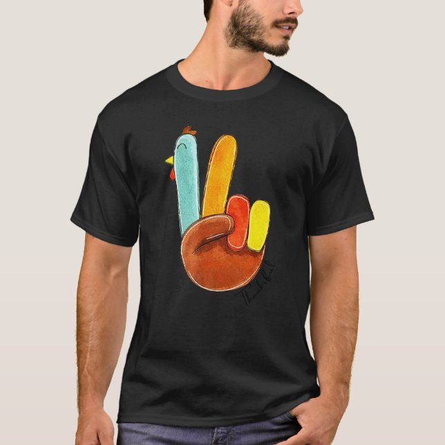 Erntedank Dekorationen Türkei erstickt dankbar T-Shirt (Vorderseite)