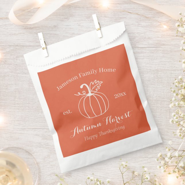 Erntedank der Familie Autumn Harvest Pumpkin Geschenktütchen (Ausgeschnitten)