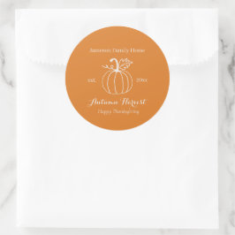 Erntedank der Familie Autumn Harvest Pumpkin Runder Aufkleber