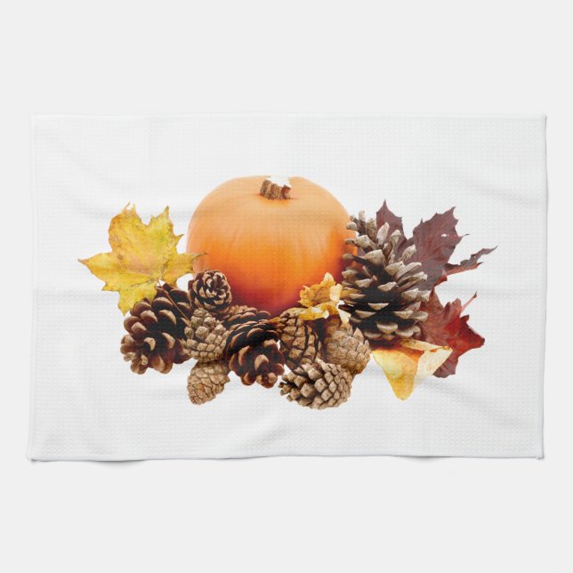Erntedank/des Falles Leben noch Geschirrtuch (Horizontal)