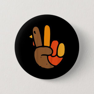Erntedank des Handfriedens Tag Cooler Symbol Fall Button