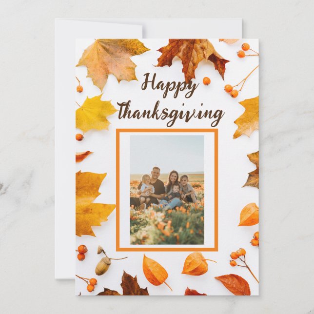 Erntedank des Herbstleaf Feiertagskarte (Vorderseite)