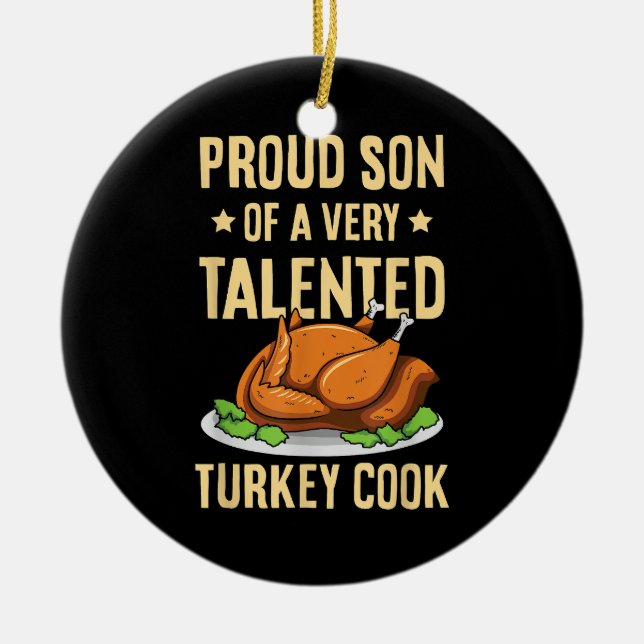 Erntedank Design für einen Sohn eines türkischen K Keramik Ornament (Vorne)
