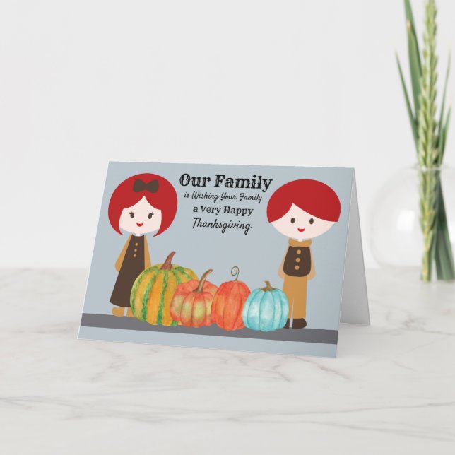 Erntedank Design von unserer Familie zu Ihren Karte (Vorderseite)