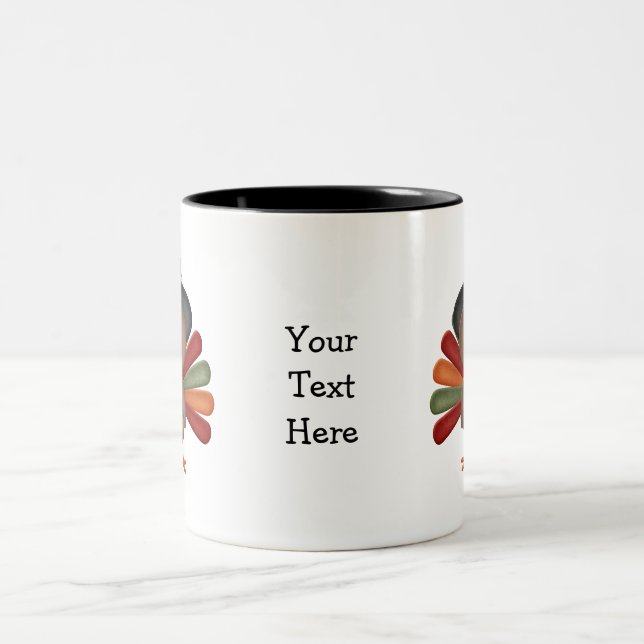 Erntedank die niedliche Türkei Zweifarbige Tasse (Mittel)