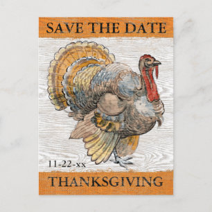 Erntedank die Türkei rustikal Save the Date Einladungspostkarte
