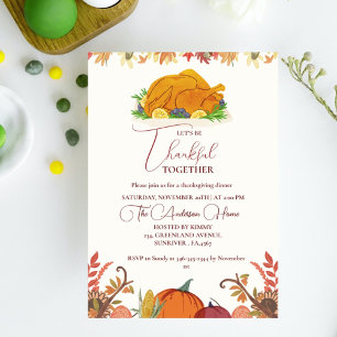 Erntedank Dineer fall Pumpkin Türkei Party Einladung