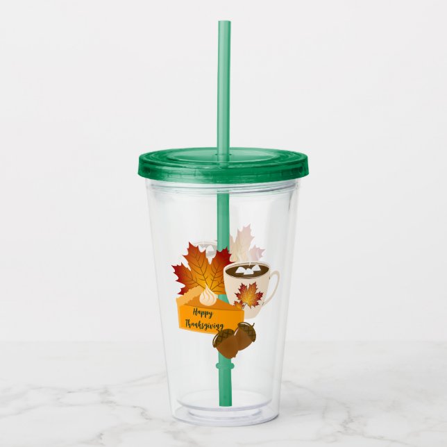 Erntedank Dinner Cuisine Pumpkin Pie Hot Choco Acryltrinkbecher (Vorderseite)