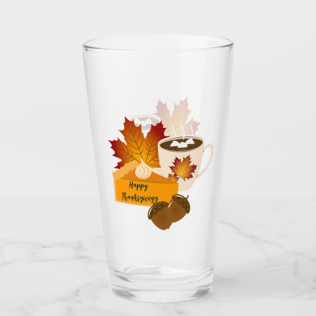 Erntedank Dinner Cuisine Pumpkin Pie Hot Choco Glas (Vorderseite)