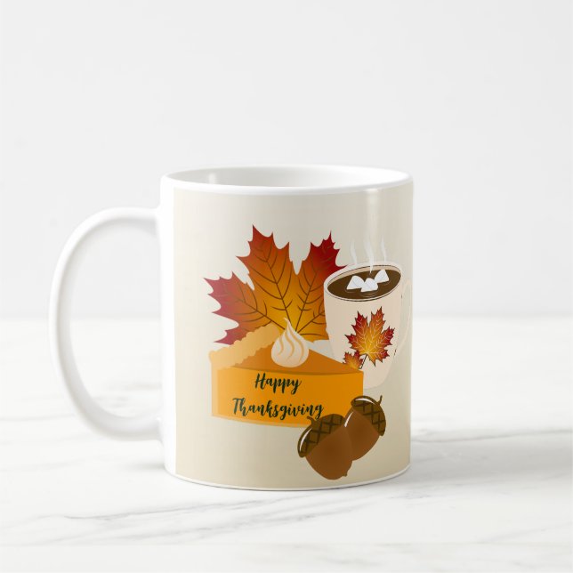 Erntedank Dinner Cuisine Pumpkin Pie Hot Choco Kaffeetasse (Links)