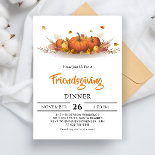 Erntedank Dinner Fall Text Freundliches Party Einladung