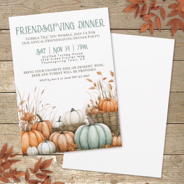 Erntedank Dinner Friendsgiving Party Einladung (Thanksgiving Dinner Friendsgiving Party Invitation)