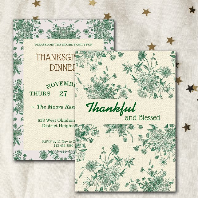 Erntedank Dinner Green Botanicals Custom Einladung (Von Creator hochgeladen)