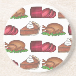 Erntedank Dinner Holiday Cranberry Türkei Pie Sandstein Untersetzer