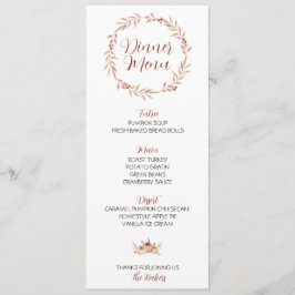 Erntedank Dinner Menu Pumpkin Gewürz Menükarte