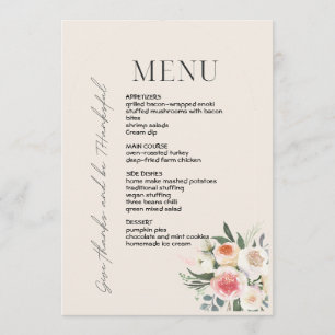 Erntedank Dinner Menü Stil 03.Retro Fall Menükarte