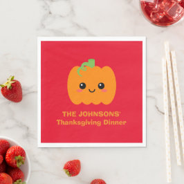 Erntedank Dinner Napkin, Personalisierter Pumpkin Serviette