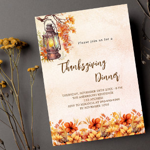 Erntedank Dinner Orange Blume Vintag Luxus Einladung