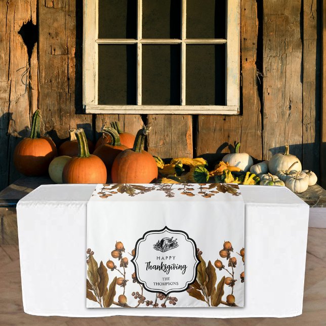 Erntedank Dinner Party Buffet Tischläufer Wandteppich (Thanksgiving Dinner Party Buffet Table Runner Tapestry)