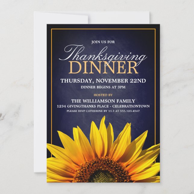 Erntedank Dinner Party Einladungen (Vorderseite)