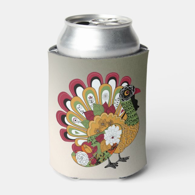 Erntedank Dinner Party Farbenfrohe Blüte Türkei Dosenkühler (Kanne Vorderseite)