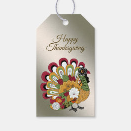 Erntedank Dinner Party Farbenfrohe Blüte Türkei Geschenkanhänger